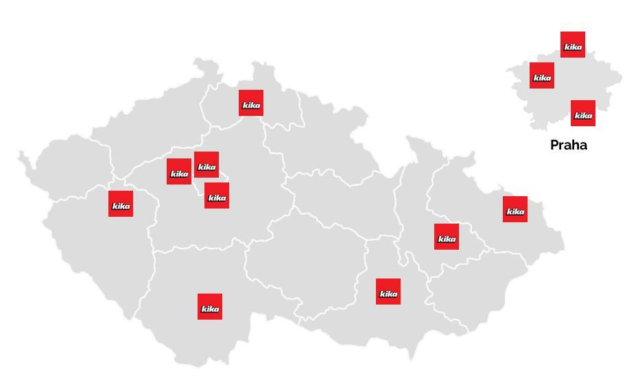 2011 Ostrava s prodejní plochou 7 700 m 2, 2017 České Budějovice s prodejní plochou 6 000 m 2, 2018 Galerie Butovice s prodejní plochou 10 000 m 2.