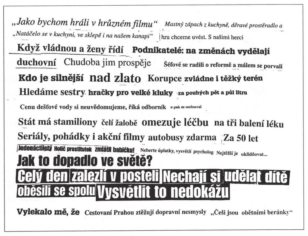 nesouvislým zápisem myšlenek, tak jak náhodně vznikají. Vznikají tak zdánliě nesmyslné texty, které však často vytvářejí při následném zkoumání zajímavé asociace.