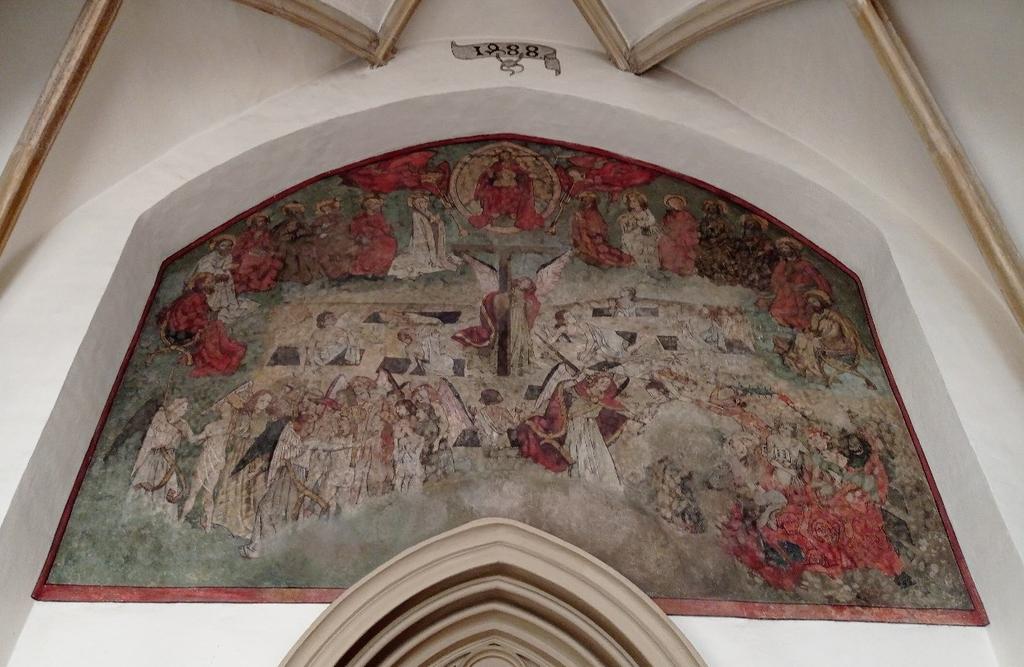 8. Poslední soud, 1488, nástěnná malba, fresco secco, 430 x 450 cm.