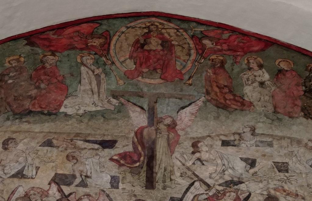 Detail z Posledního soudu s Kristem v mandorle, 1488, nástěnná