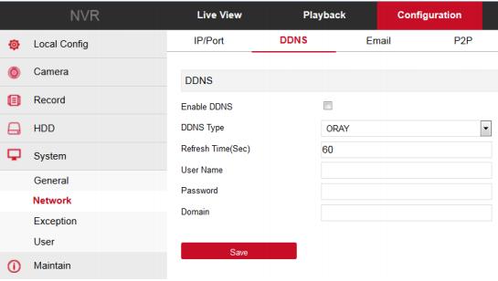 E-mail V hlavním rozhraní klikněte na "Configuration System Network