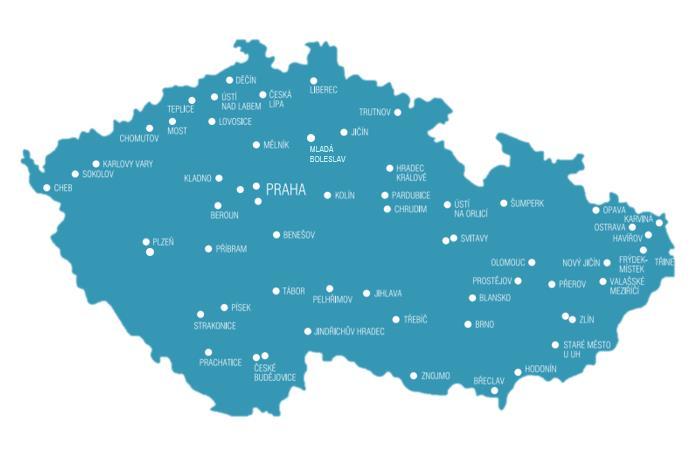 Obr. 2: Pobočky ČR (Zdroj: Upraveno dle 38) Obr.