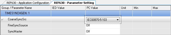 Tento parametr může být nastaven pomocí programu PCM600, jak je znázorněno výše, nebo přímo z předního displeje ochrany.