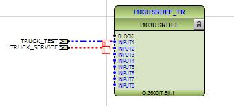 6-19 Blok I103USRDEF Vstupy do tohoto bloku si může uživatel libovolně sám nakonfigurovat.