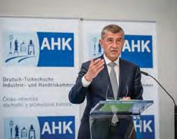 Vortrag přednáška Ich bin froh, dass deutsche Firmen bei uns investieren Premier Babiš und Vizepremier Havlíček auf der DTIHK- Mitgliedeversammlung Jsem rád, že německé firmy u nás investují Premiér