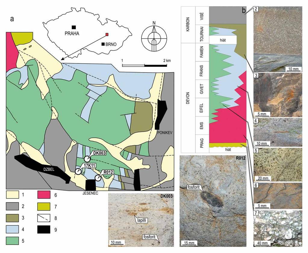 Geologie a stratigrafická pozice vápenců Konicko-mladečský pruh je z regionálně geologického hlediska součástí moravskoslezské oblasti a bývá řazen do rhenohercynské zóny (Engel a Franke 1983; Finger