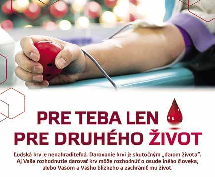 ROČNÍK 13 ČÍSLO 1 ÚNOR 2019 Levočská nemocnica začala odoberať krv už aj v Kežmarku CIEĽOM ZRIADENIA ODBEROVÉHO CENTRA JE SNAHA O ZABEZPEČENIE PLYNULOSTI ZÁSOBOVANIA NEMOCNICE V KEŽMARKU KRVNÝMI