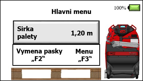 Pokud v seznamu není uvedena Vámi požadovaná šířka, lze libovolné tlačítko změnit na požadovanou šířku palety. obr.