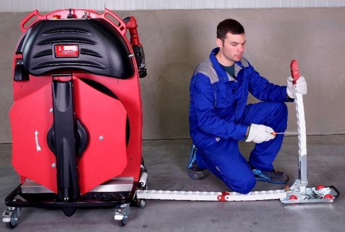 99 Krok 2 Nastavte šířku palety na displeji páskovací zařízení na 1 m a