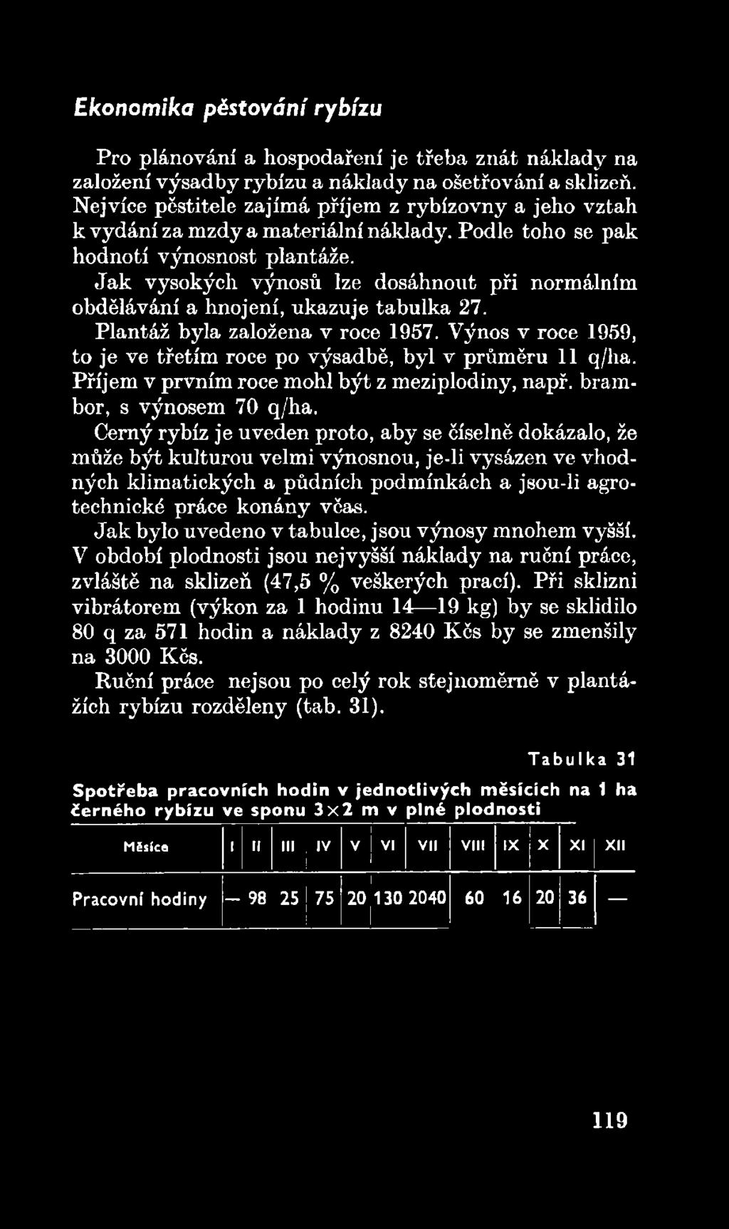 Černý rybíz je uveden proto, aby se číselně dokázalo, že může být kulturou velmi výnosnou, je-li vysázen ve vhodných klimatických a půdních podmínkách a jsou-li agrotechnické práce konány věas.