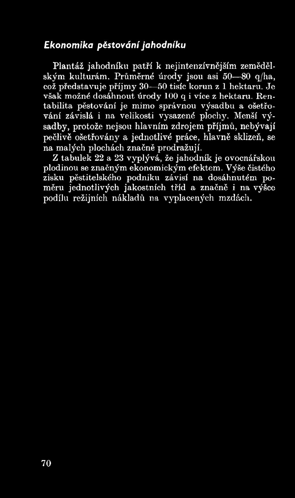 Menší výsadby, protože nejsou hlavním zdrojem příjmů, nebývají pečlivě ošetřovány a jednotlivé práce, hlavně sklizeň, se na