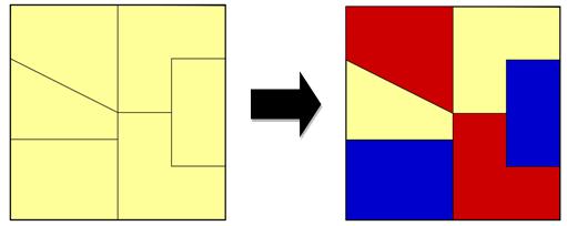 Potom kosočtverec zabírá plochu 2 jednotek, lichoběžník plochu 3 jednotek a šestiúhelník plochu 6 jednotek.