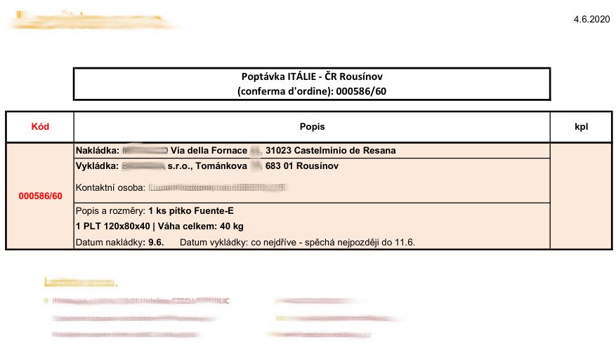 Obrázek 2.1: Výstřižky objednávek z datasetu. 2.3 Použitý dataset Pro vývoj efektivního systému na extrakci informací z přepravních dokumentů je potřeba dostatek dat.