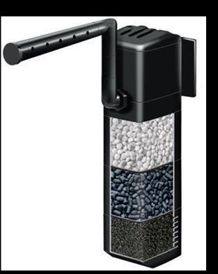 Obrázek 5 Příklad vnitřního a vnějšího akvarijního filtru s možným filtračním materiálem [5][4] 3.1.
