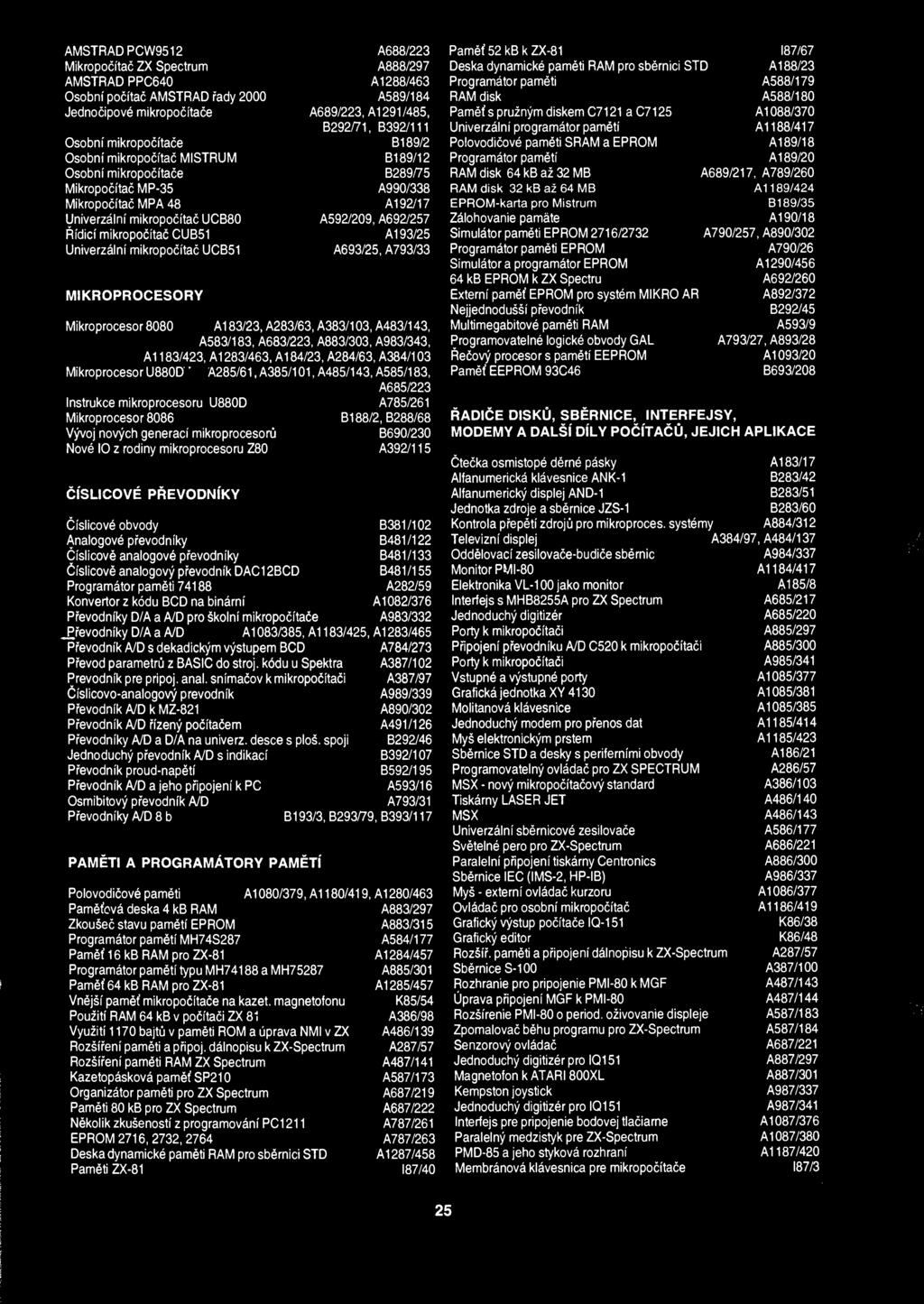 AMSTRAD PCWS512 Mikropocitac ZX Spectrum AMSTRAD PPC640 Osobm' pocitac AMSTRAD fady 2000 Jednocipove mikropocitace Osobni mikropocftace Osobnf mikropocitac MISTRUM Osobnf mikropocftace Mikropocitac