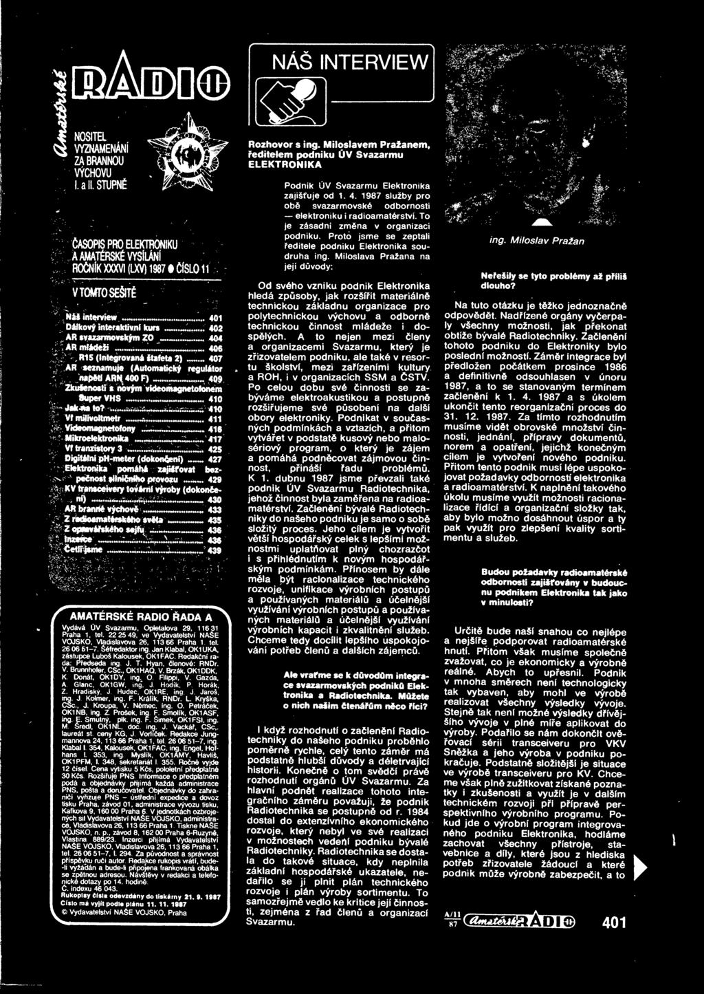 .. Jak-as to? Vf mill vottmet r.. Videomagnetofony Mikroeiektronika.. Vf tranzistory 3... 410 410... 411 ---416 i.