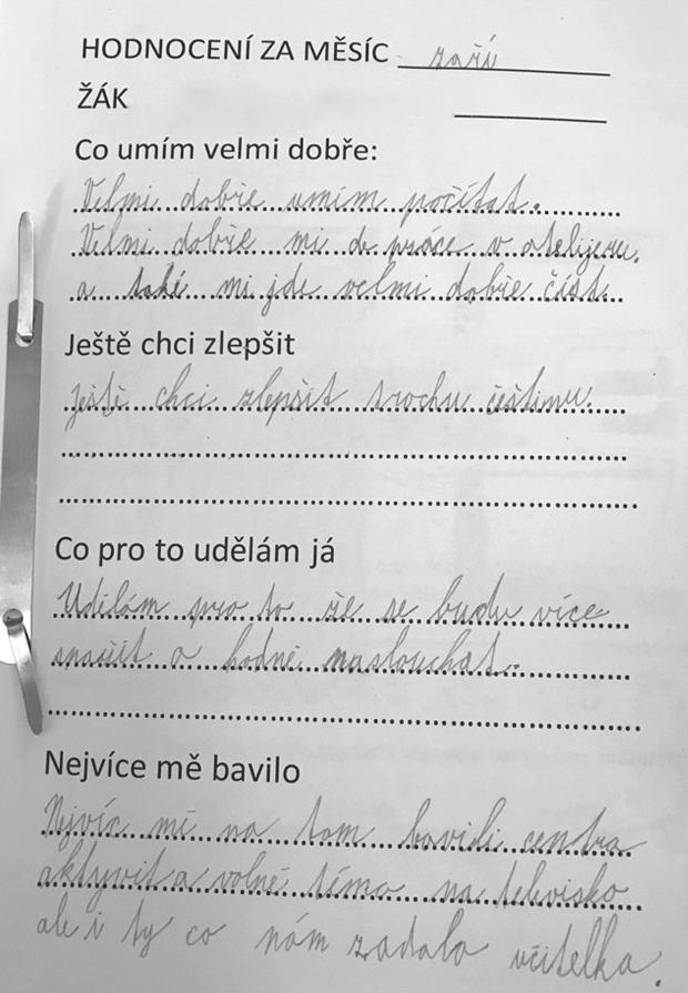 58 Komenský 02 145 Z prací studentů Obrázek 4. Sebehodnocení žáka 1. Obrázek 5. Sebehodnocení žáka 2. Jak by bylo možné využití portfolia ve třídě dál rozvinout?