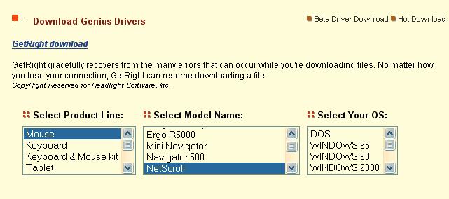 aspx Vlevo vyberte Mouse, uprostřed NetScroll nebo jiný, přesnější typ, vpravo svá Windows. Stránka vám pak nabídne ke stažení příslušný software.