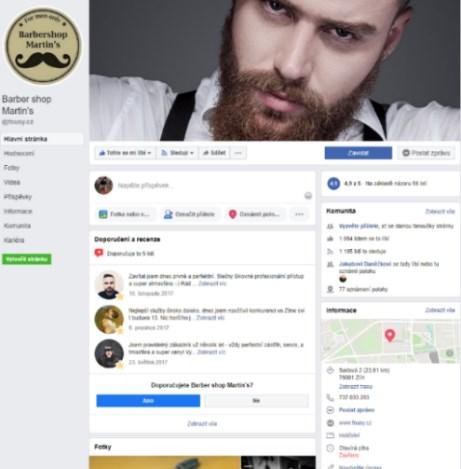 na Facebooku Barber shop Zlín