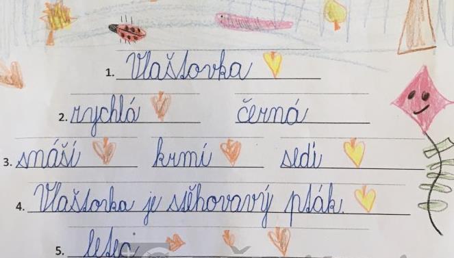 Možno napsat slova na lístečky, hůlkovým písmem a lístečky skládat jako
