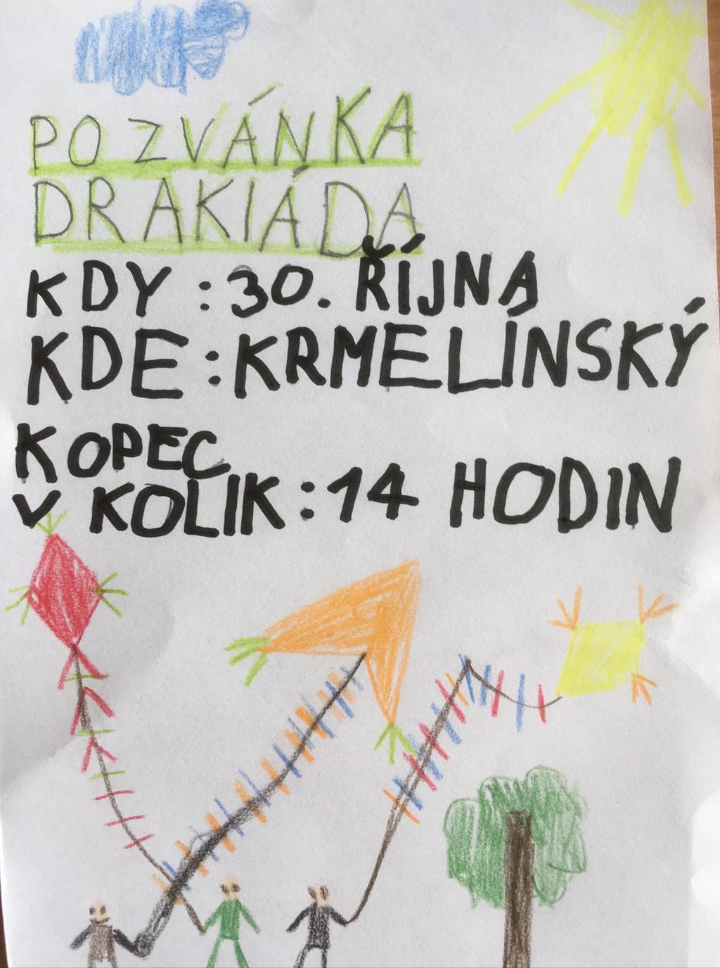 Cvičení 1, str. 25 V kruhu: Zážitky z drakiády, veselé, smutné.