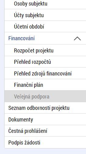 objeví v horní liště poté, co byla provedena finalizace. Storno finalizace ovšem může provést pouze signatář žádosti. 3.