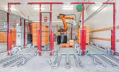 Hlavní téma krabic na paletě robot spustí další vrstvu. Obvykle se paleta skládá ze šesti až deseti vrstev a v každé vrstvě je deset až jednadvacet krabic.