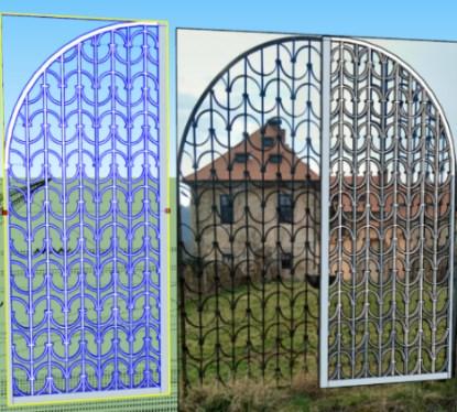 c) Zrcadlení d) Výsledná brána Zdroj: vlastní tvorba Obrázek č. 21 Model zámku ve SketchUp Zdroj: vlastní tvorba Výsledkem jsou 3 modely ve formátu.