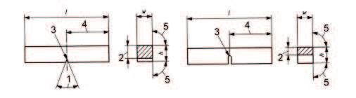 18 Rozměry zkušebního vzorku ( obr.2.4) jsou přesně stanoveny v normě ČSN EN ISO 148-1 str. 16 [7]. Obr. 2.4 Geometrie zkušebního tělesa s V a U vrubem [7] Obr.