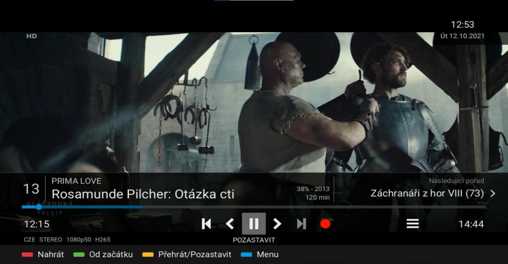 PRÁVĚ HRAJÍCÍ POŘAD Při sledování pořadu stisknu tlačítko OK.