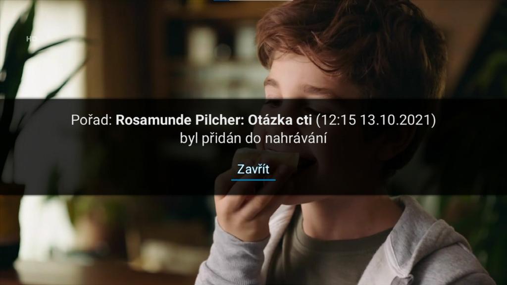 Po nahrání je pořad označen v Programovém průvodci EPG a naleznu jej v sekci MENU Nahrávky. PŘEHRÁVÁNÍ NAHRÁVEK Stisknu tlačítko MENU na dálkovém ovladači a posouvám se na záložku Nahrávky.