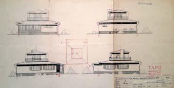 Obr. 92 Projekt budovy stanice. (Zdroj: archiv MS Červená) z tamní stavební správy s ppor. Žamberským ze zdejší povětrnostní ústředny dne 28. března 1951.