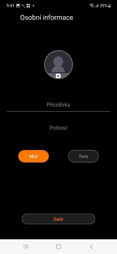 Pro správně a přesné měření nastavte Vaše výchozí údaje věk, pohlaví, výška,