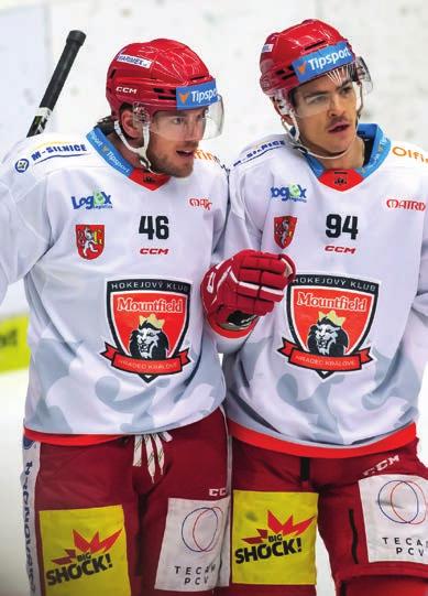 MOUNTFIELD HK Rok založení: 2013 (přesun klubu z Českých Budějovic) Klubové barvy: červená, černá a bílá Změny názvu: 2013 Mountfield HK Největší úspěchy: Vítěz základní části TELH 2021/2022.