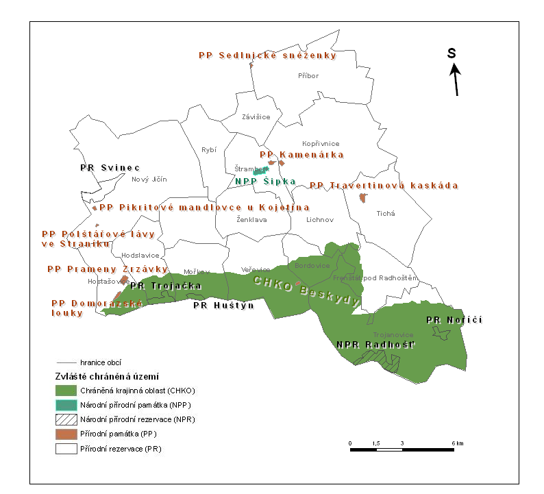 Obr. 24: Zvláště chráněná území MAS Lašsko (Zdroj: AOPK; vlastní zpracování) Natura 2000 je evropská soustava chráněných území, která umožňuje zachovat typy evropských stanovišť a stanoviště evropsky