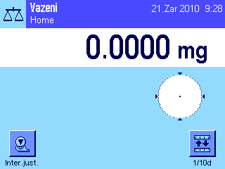 Vaše první vážení 22 3 Vaše první vážení 3.1 Zapnutí a vypnutí váhy On Off Zapnutí váhy: Stiskněte krátce tlačítko «On/Off». Váha provede krátký test a pak je připravena pro vážení.