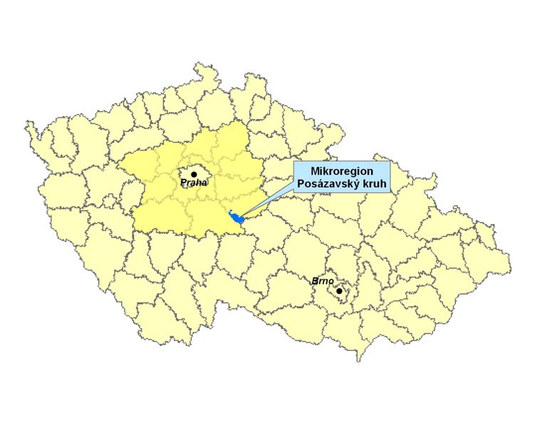 2. Obecné charakteristiky mikroregionu Posázavský kruh 2.1 Obce a poloha mikroregionu Mikroregion se rozkládá v jihovýchodní části Středočeského kraje na části území bývalého okresu Kutná Hora.
