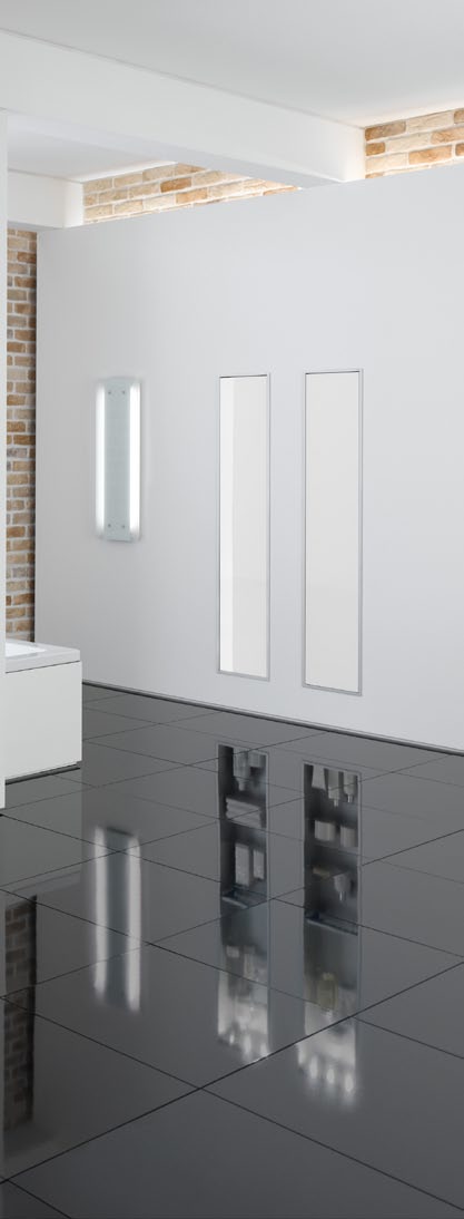 Asis ❺ Asis Asis module 300 skříňový modul podomítkový, 31,4x156,4 cm, aluminium/sklo zelené BSD2B4A Asis module 300 montážní rám, 31,4x156,4
