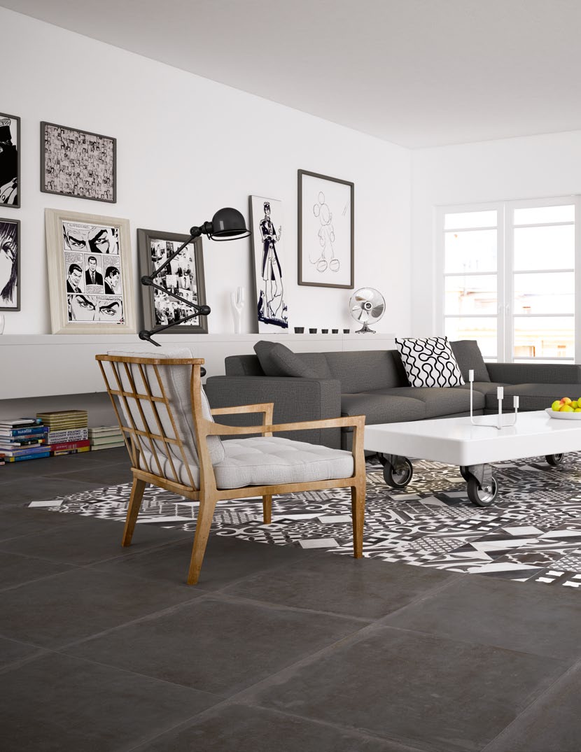 made in italy Mnoho materiálů má v katalogu obdobný design. Pro pochopení série je nutné vidět ji v ploše a mít možnost si na ni sáhnout. Propracovaná kresba roky poškozeného betonu je dokonale věrná.