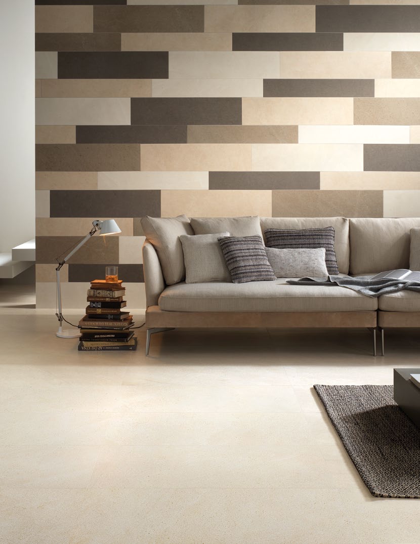 made in italy Série Natural Stone od italského výrobce Impronta Italgraniti je slinutá, rektifikovaná dlažba, která byla vyvinuta pro koupelnovou sérii shodného jména, ale její použití je