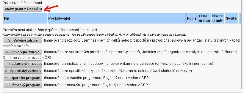 dostupný, pak prosím vybírejte granty podle toho, co máte uvedeno v PDF plného textu článku.