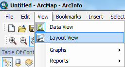 7 PRÁCE S LAYOUTEM Layout neboli mapová kompozice je část aplikace ArcMap, která umožňuje zpracovaná geodata s přiřazenou symbologií dokončit do podoby jednoduchého mapového výstupu.