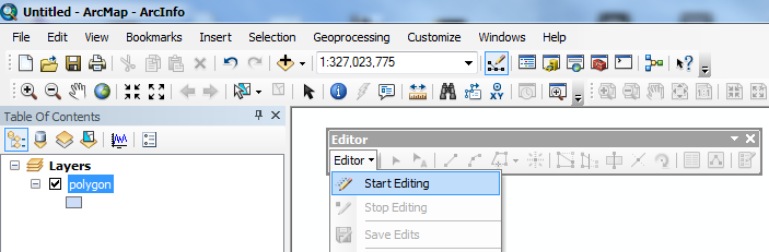 Otevření Editor Toolbaru Spuštění editace geometrické i atributové složky vrstvy. Obrázek 44 Spuštění editace vrstev.