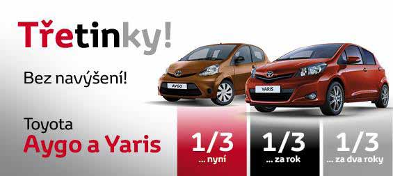Kampaň Toyota Genio 3/3 Cílová skupina: soukromá i firemní klientela Základní rysy: platba předem 1/3 z ceny vozu po 12-ti měsících bezúročného období platba další 1/3 z ceny vozu po dalších 12-ti