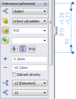 rozměrových tolerancí.
