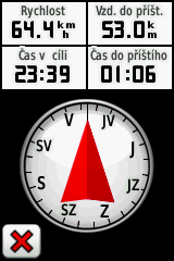 Základní navigace Kalibrace elektronického kompasu 1. Stiskněte možnost Nastavení > Směr pohybu > Stisknout pro zahájení kalibrace kompasu.. NEBO Na stránce Kompas stiskněte a podržte střed kompasu.