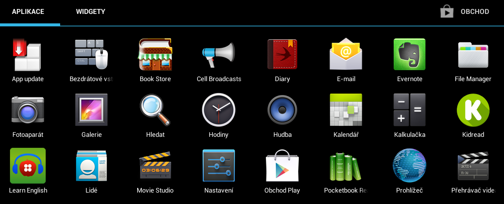 18 SPUŠTĚNÍ APLIKACE SOFTWARE Aplikaci je možno spustit krátkým stiskem ikony na domovské obrazovce nebo ze seznamu dostupných aplikací.
