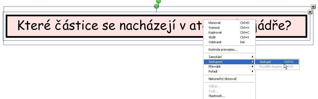 39 Označíme tažením myši text i