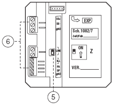 Zapojení se 16-ti účastnickým rozšiřovacím modulem 1038/16 přes konektor. Programování pomocí dip přepínačů i v případě ţe není pod napětím.