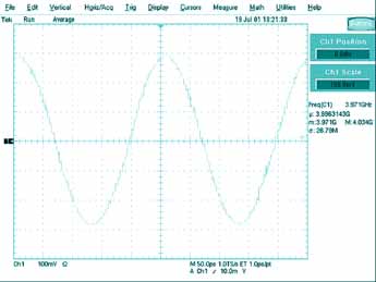 Tektronix zaručuje vnitřní spouštění jen do 3 GHz, náš přístroj ještě správně spouštěl sinusový signál o kmitočtu větším než 4,4 GHz.